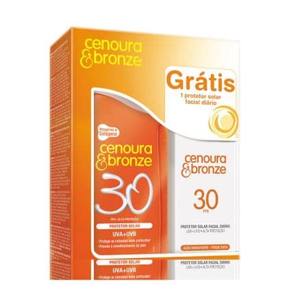 Kit Protetor Solar Cenoura e Bronze Fps 30 200 ml Grátis Protetor Facial Fps 30 50g - Portal do Médico