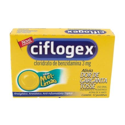 Ciflogex Sabor Mel Limão 12 pastilhas - Portal do Médico