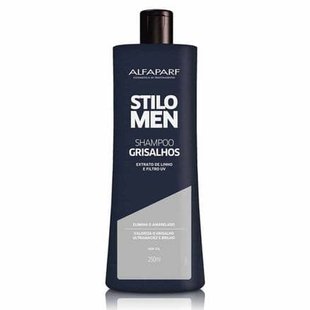 Shampoo Alfaparf Stilo Men Grisalhos Extrato de Linho e Filtro Uv Elimina o Amarelado 250ml - Portal do Médico