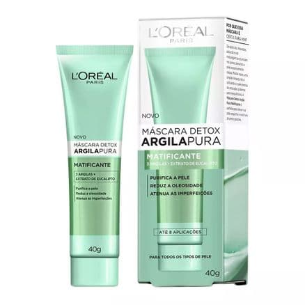 Máscara Detox Argila Pura L'oréal Matificante 40g - Portal do Médico