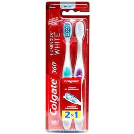 Escova Dental Extra Macia Colgate 360 Luminous White Leve 2 e Pague 1 - Portal do Médico