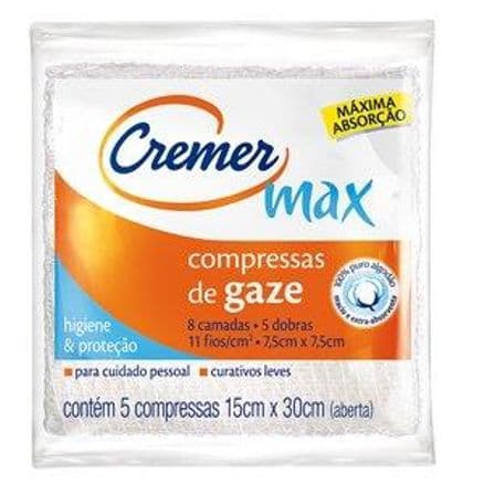 Compressa de Gaze Cremer 15cm x 30cm c/ 5 - Portal do Médico