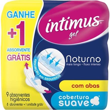 Absorvente Intimus Noturno Com Abas Suave Leve 9 Pague 8