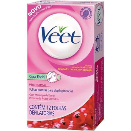 Depilatório Folhas Prontas Veet Facial Pele Normal 12 unidades