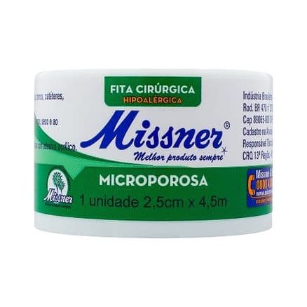 Fita Microporosa Missner Branca 2,5cm x 4,5m - Portal do Médico