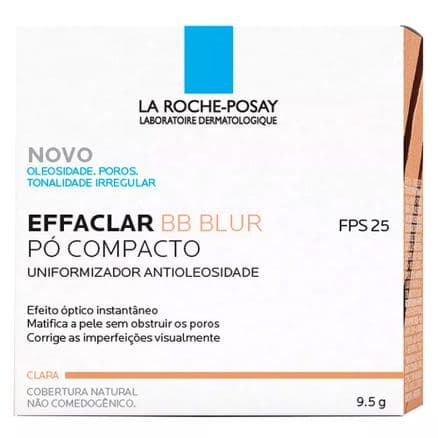 Effaclar BB Blur La Roche Posay Uniformizador Antioleosidade Pó Compacto Cobertura Natural Clara