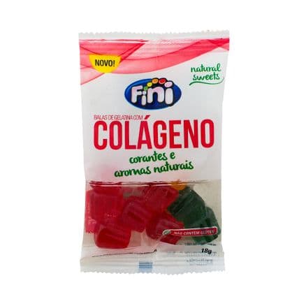 Bala de Gelatina Fini Natural Sweets Colágeno Sabores Sortidos 18g