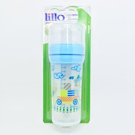 Mamadeira Lillo Divertida Super Silicone Capuz Antivazamento Azul 260ml - Portal do Médico