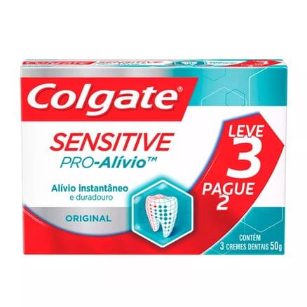 Kit Creme Dental Colgate Sensitive Pro-Alivio Leve 3 Pague 2 com 50g cada - Portal do Médico