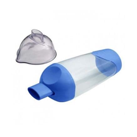 Espaçador Bi-valvulado Medicate Azul Com Mascara Tamanho Grande