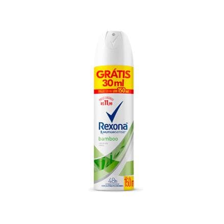 Desodorante Aerosol Rexona Bamboo Grátis 30ml de 150ml