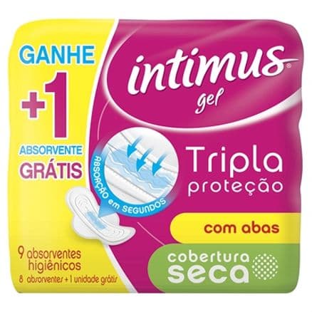 Absorvente Intimus Tripla Proteção Com Abas Seca Leve 9 Pague 8