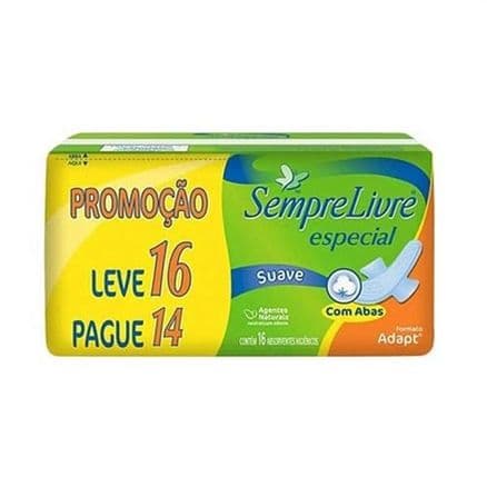 Absorvente com Abas Sempre Livre c/ 16 Especial Suave
