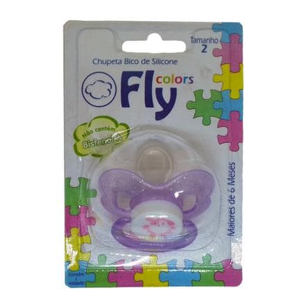 Chupeta Fly Colors Silicone Ortodôntico Lilas Maiores de 6 Meses Tamanho 2 - Portal do Médico