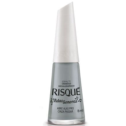 Esmalte Risqué Vidas Sonoras Cremoso Abre Alas Pro Cinza Passar