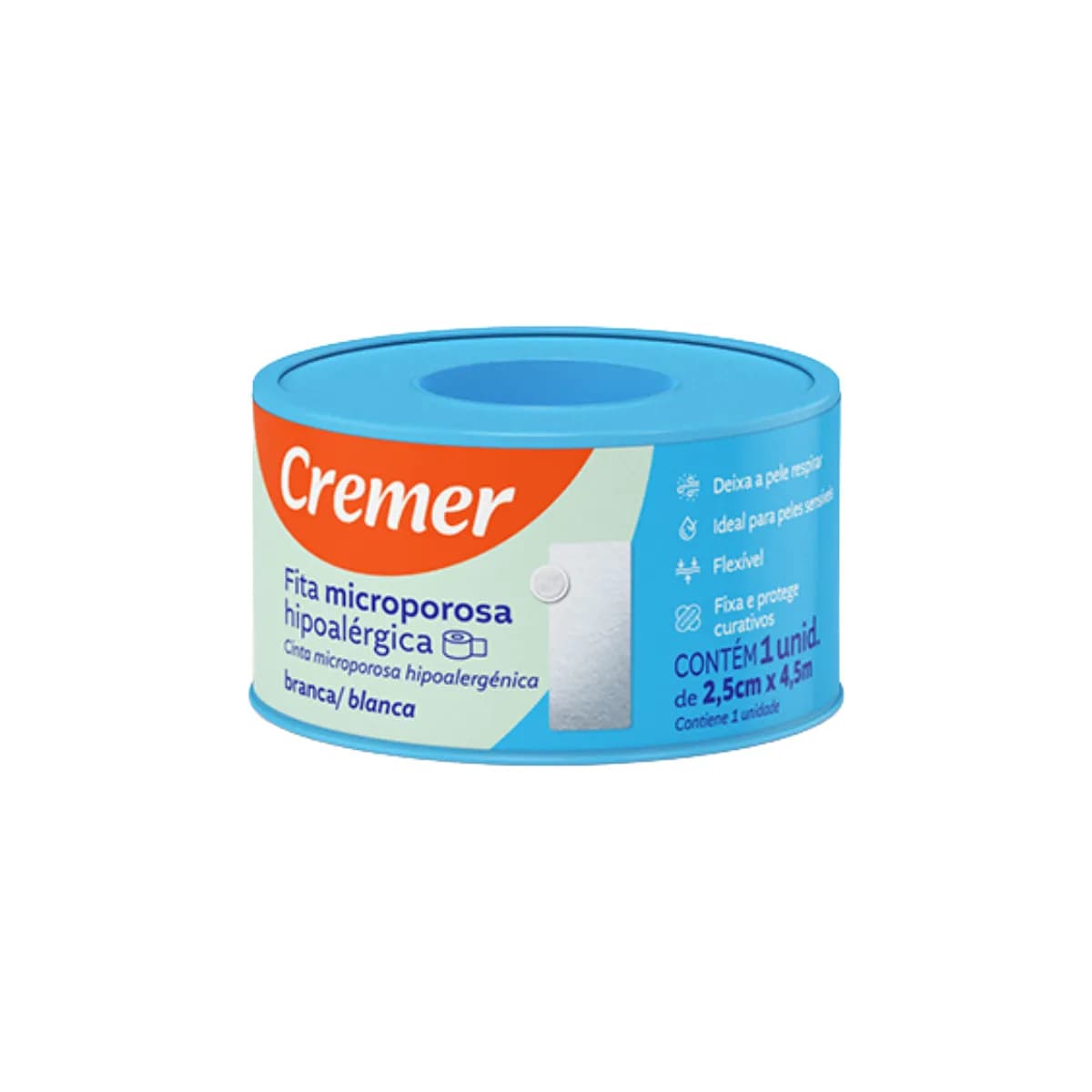 FITA MICROPOROSA 2.5CM X 4.5M ROLO (CREMER) – CREMER