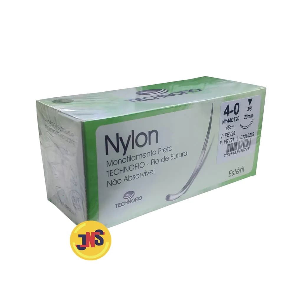 Fio de Sutura Nylon 4-0 com Agulha
