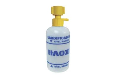 Umidificador para Ar Comprimido com Frasco Plástico 250 ml, Extensão e Máscara Adulto