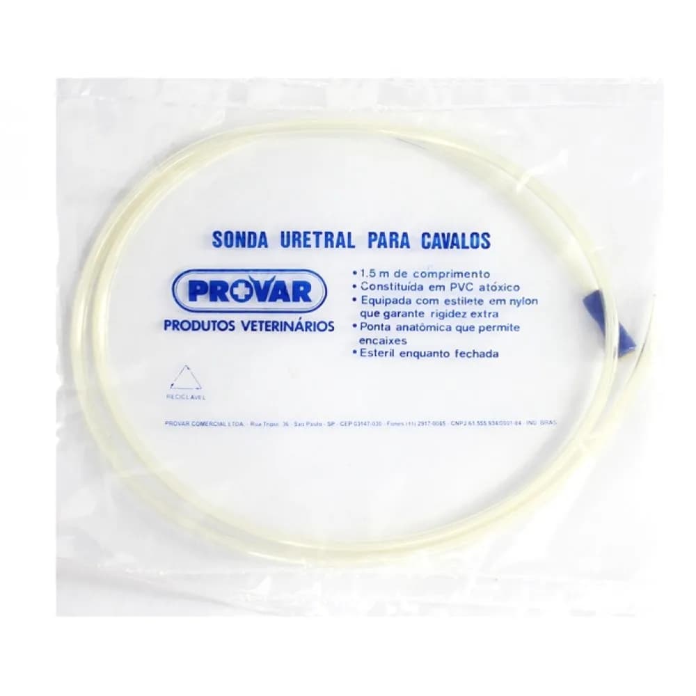 Sonda Uretral para Cavalos 5 x 7 mm Estéril (1,5m Comprimento) - Provar