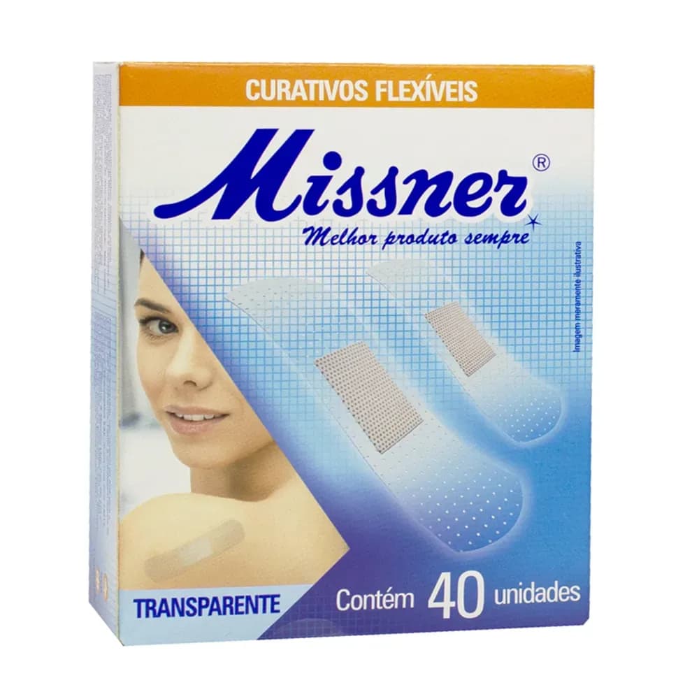 CURATIVO BAND AID TRANSPARENTE FLEXÍVEL C/40UN MISSNER