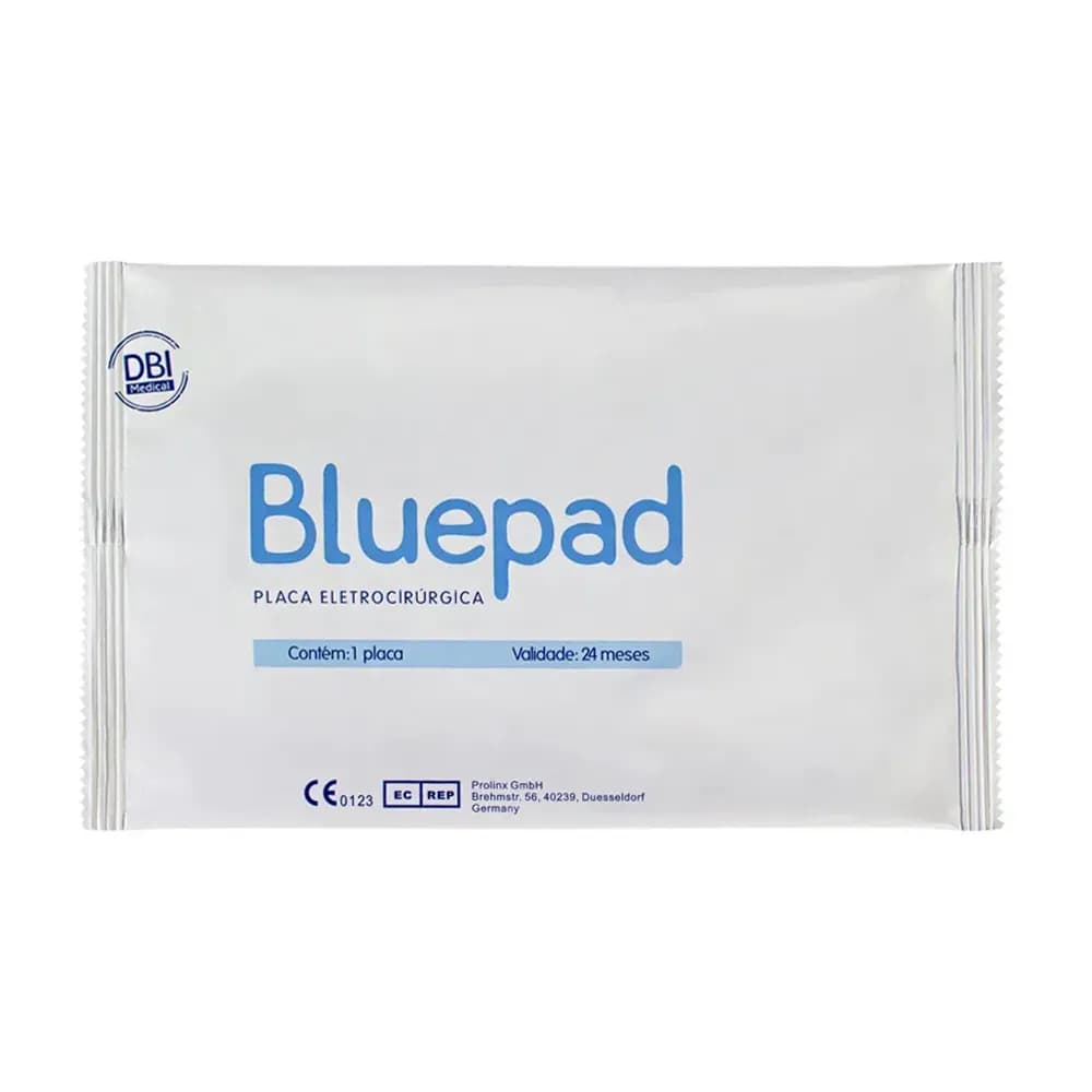 PLACA ELETROCIRÚRGICA ADULTO E PEDIÁTRICO COM ANEL PROTETOR BI-PARTIDA AP20 BLUEPAD