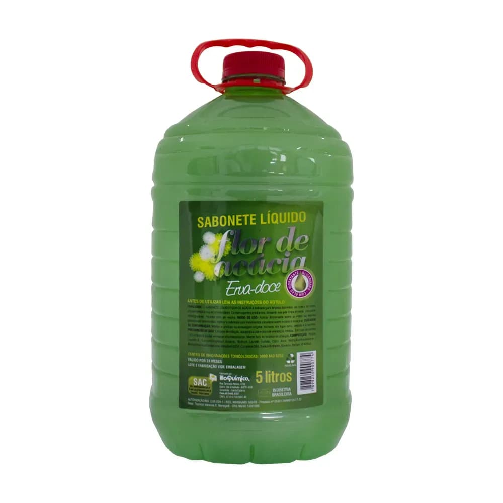 SABONETE LÍQUIDO GLICERINADO FLOR ACÁCIA ERVA DOCE 5L ILLO