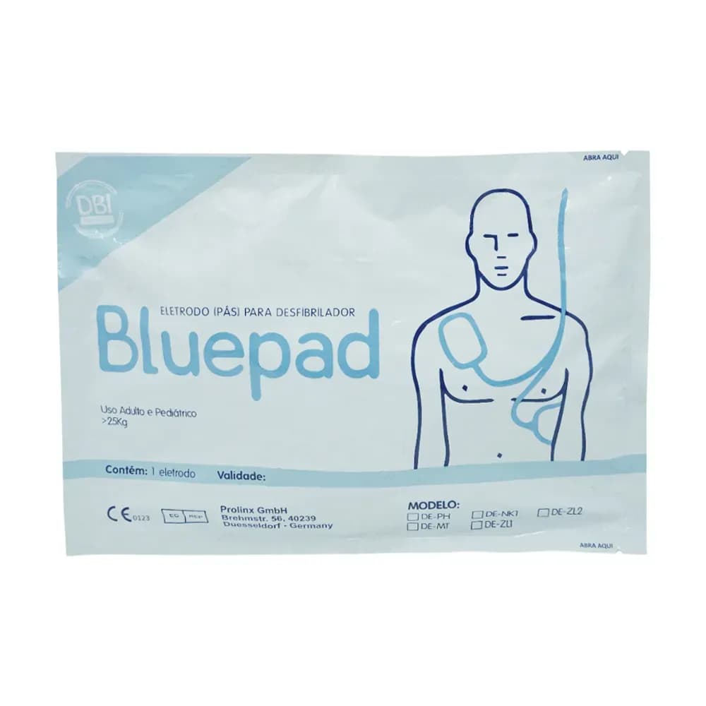 ELETRODO PARA DESFIBRILADOR PÁS MODELO DE-ZL2 DBI MEDICAL