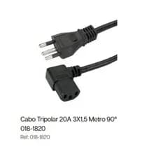 Cabo de Força para Fax Computador 1,5m 20A 90 Graus - Chipsce