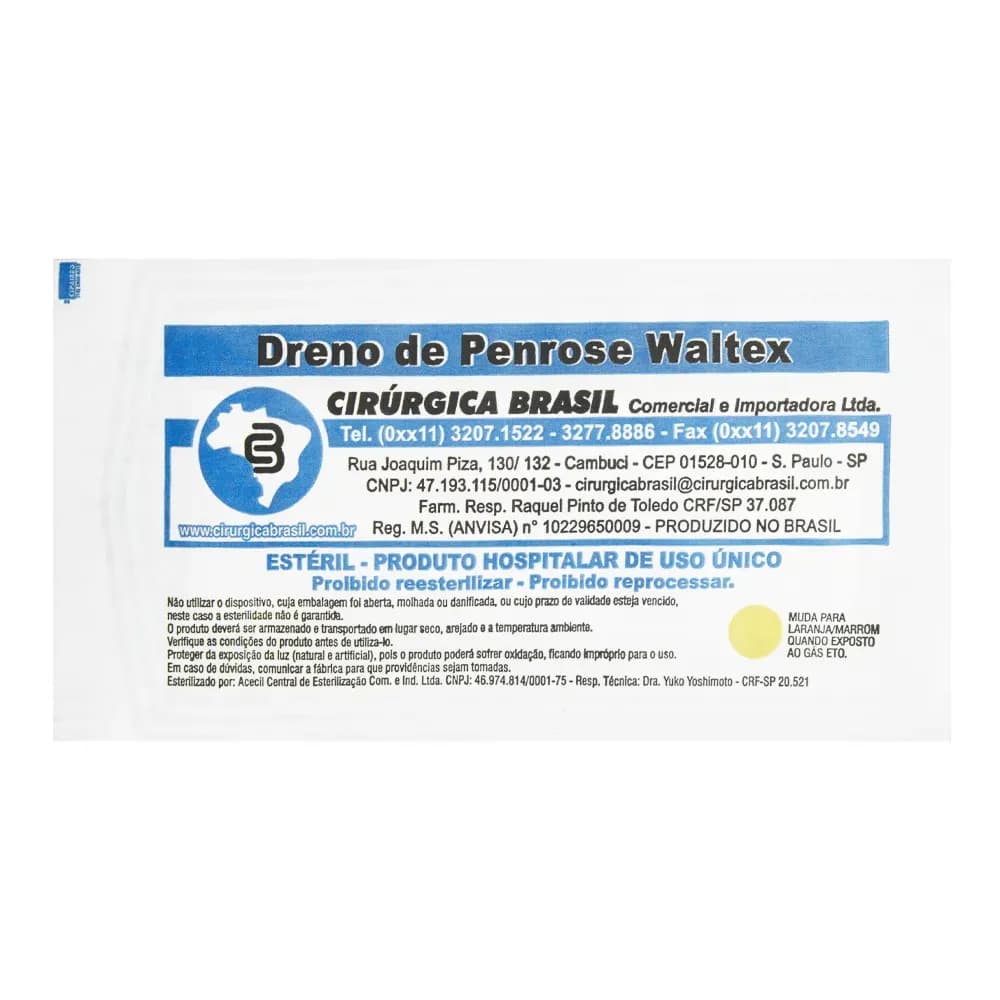 DRENO PENROSE ESTÉRIL C/ GAZE COMPRIMENTO 35CM C/12UN WALTEX