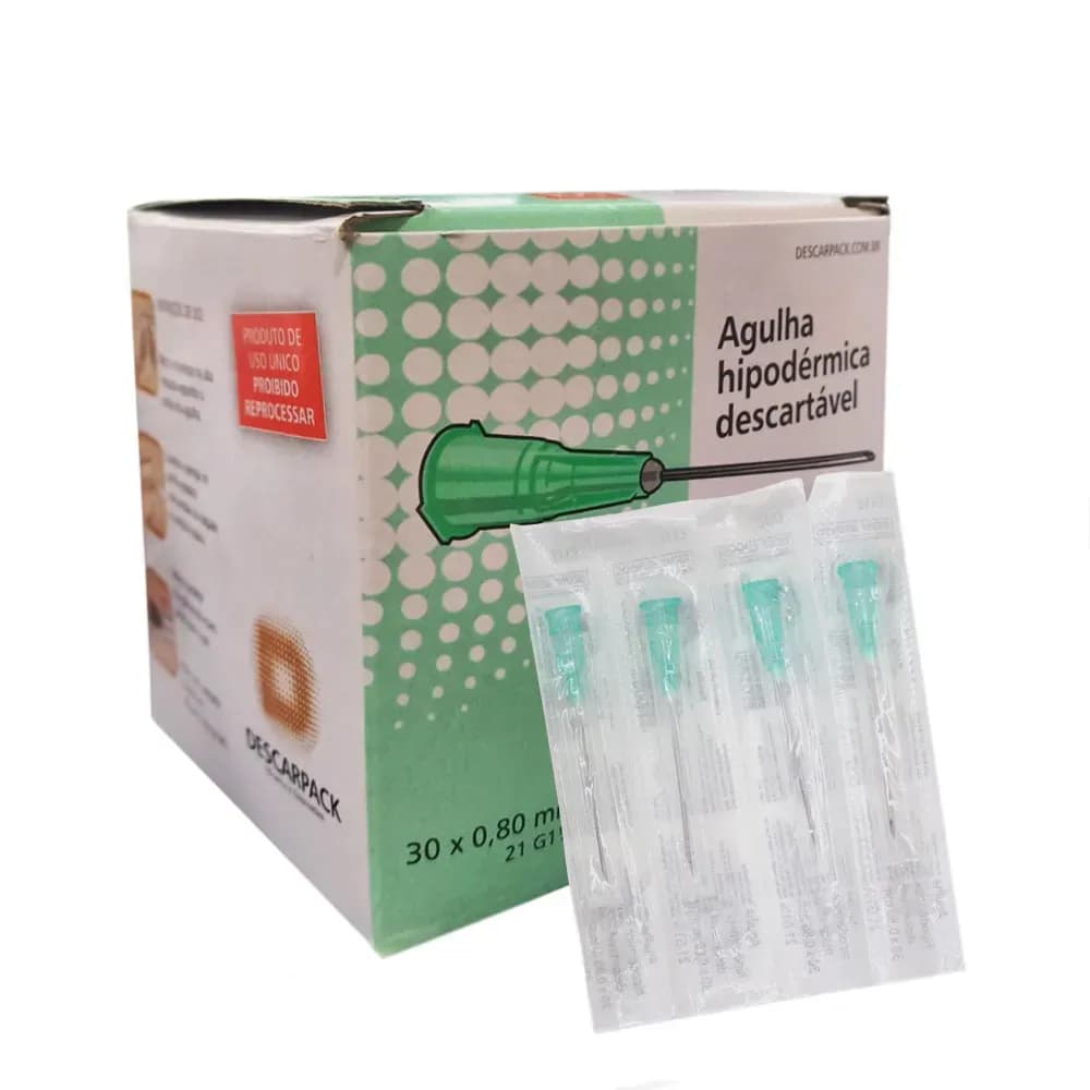 AGULHA HIPODÉRMICA DESCARTÁVEL C/100UN DESCARPACK