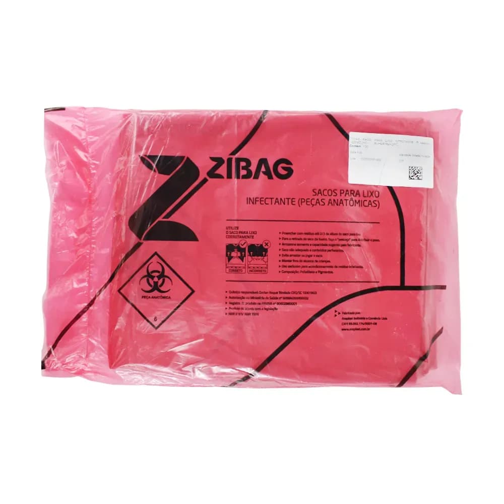 SACO DE LIXO HOSPITALAR VERMELHO SUPER REFORÇADO 100UN AZEPLAST