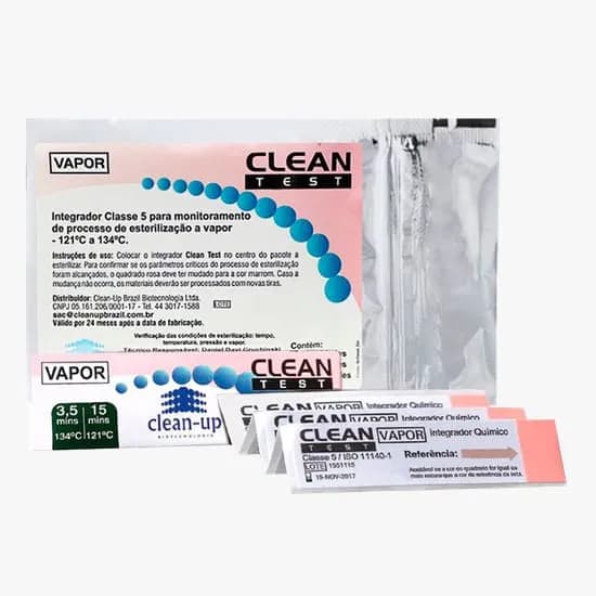 Integrador Químico Classe 5 para Esterilização a Vapor 134° Min - Clean-Up