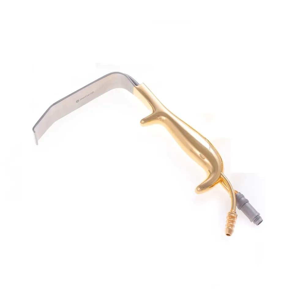 Afastador Tebbets com Entrada p/ Fibra Ótica/Aspirador Liso - 15 cm x 25mm
