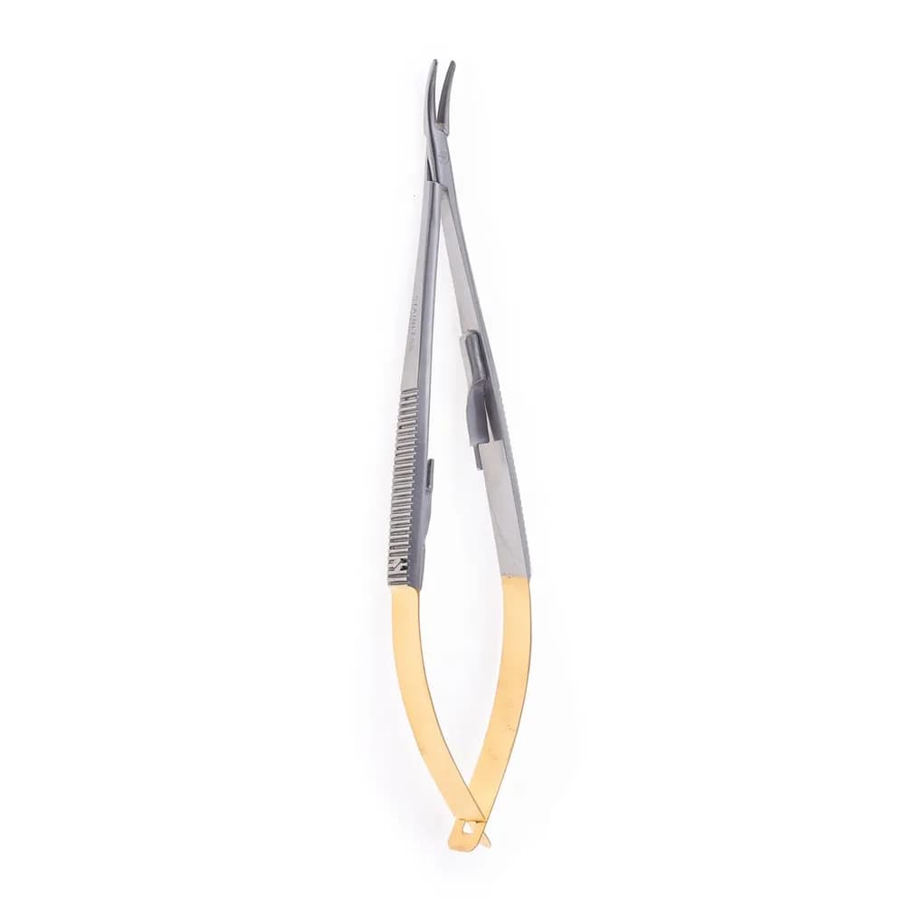 Porta Agulha Castroviejo c/ Trava Curvo 16 cm c/ Vídea