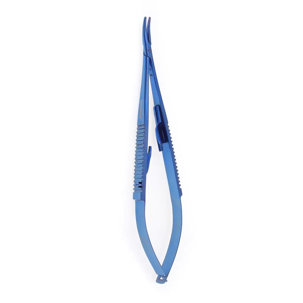 Porta Agulha Castroviejo c/ Trava Curvo 18 cm Titânio