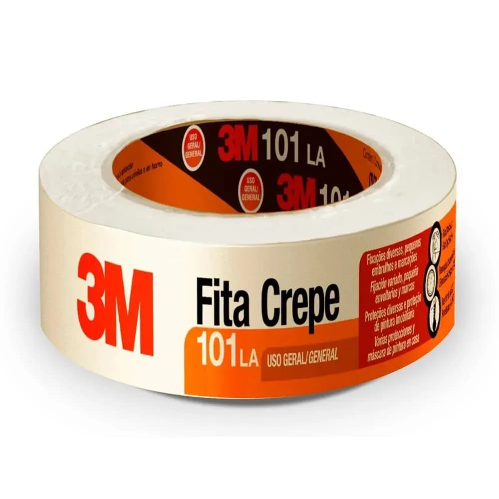 Fita adesiva crepe branca - 3m