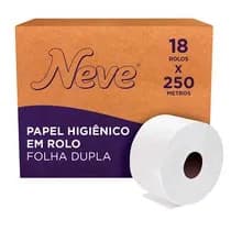 Papel Higiênico Folha Dupla Rolo 250m - Neve®