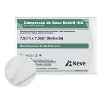Compressa de Gaze Estéril 11 Fios Safe Croche Ina 7,5 x 7,5cm - Neve Medical