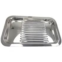 Bandeja para Esterilização Inox Lisa Autoclavável 22x12x1,5cm 12 Divisórias - Golgran GG