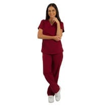 Blusa Scrub Feminina Unik Manga Curta Bordô - FunWork