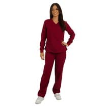 Blusa Scrub Feminina Unik Manga Longa Bordô - FunWork
