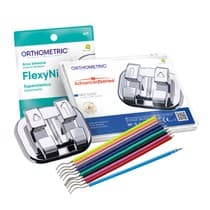 Kit Promocional Bráquete Metálico Advanced MBT 022 10 Casos + Arcos + Elásticos - Orthometric