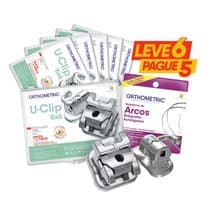 Kit Promocional Leve 6 Pague 5 Bráquete Metálico Autoligado U-Clip Roth 022 + Sequência de Arco + Tubo - Orthometric