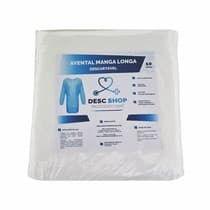 Avental Descartável Manga Longa com Punho Látex Branco 40g - Desc Shop