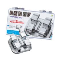 Bráquete Metálico Edgewise Advanced Series 0,022 - 100 Casos com Gancho - Orthometric