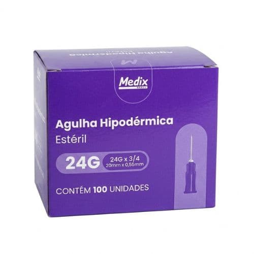 Agulha Descartável Hipodérmica 20 X 0,55mm Medix c/100 Unid