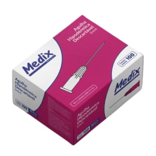 Agulha Descartável Hipodérmica 40X1,20mm Com 100 Unidades - Medix