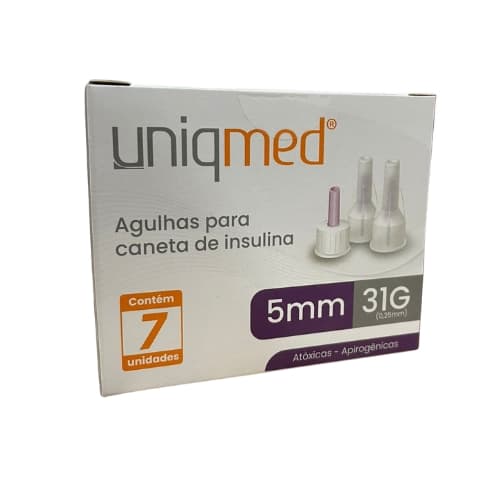Agulhas para Caneta de Insulina 5mm X 31G - 7 unidades - Uniqmed