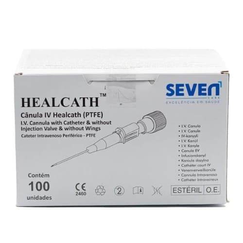 Cateter Intravenoso Periférico 22G Caixa Com 100 Unidades Seven