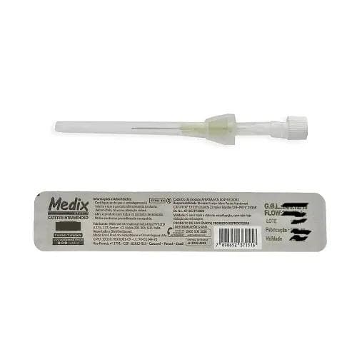 Cateter Periférico IV 16G C/ Dispsitivo de Segurança Automático C/ 100UN - Medix